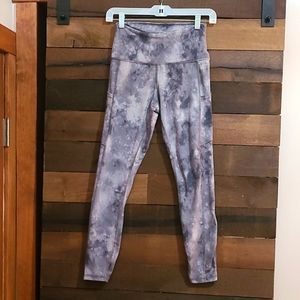 Four Athletics PALEOMG 7/8 Pocket Leggings Gray Carbon Spot Dye Size 6